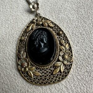 Vintage Cameo Rare Italy 925 Silver Necklace